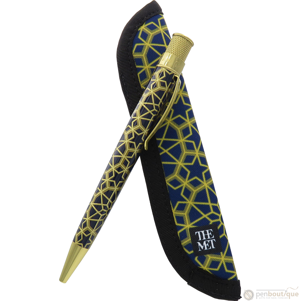 Retro 51 Rickshaw Single Pen Sleeve - Geometric Blue-Pen Boutique Ltd