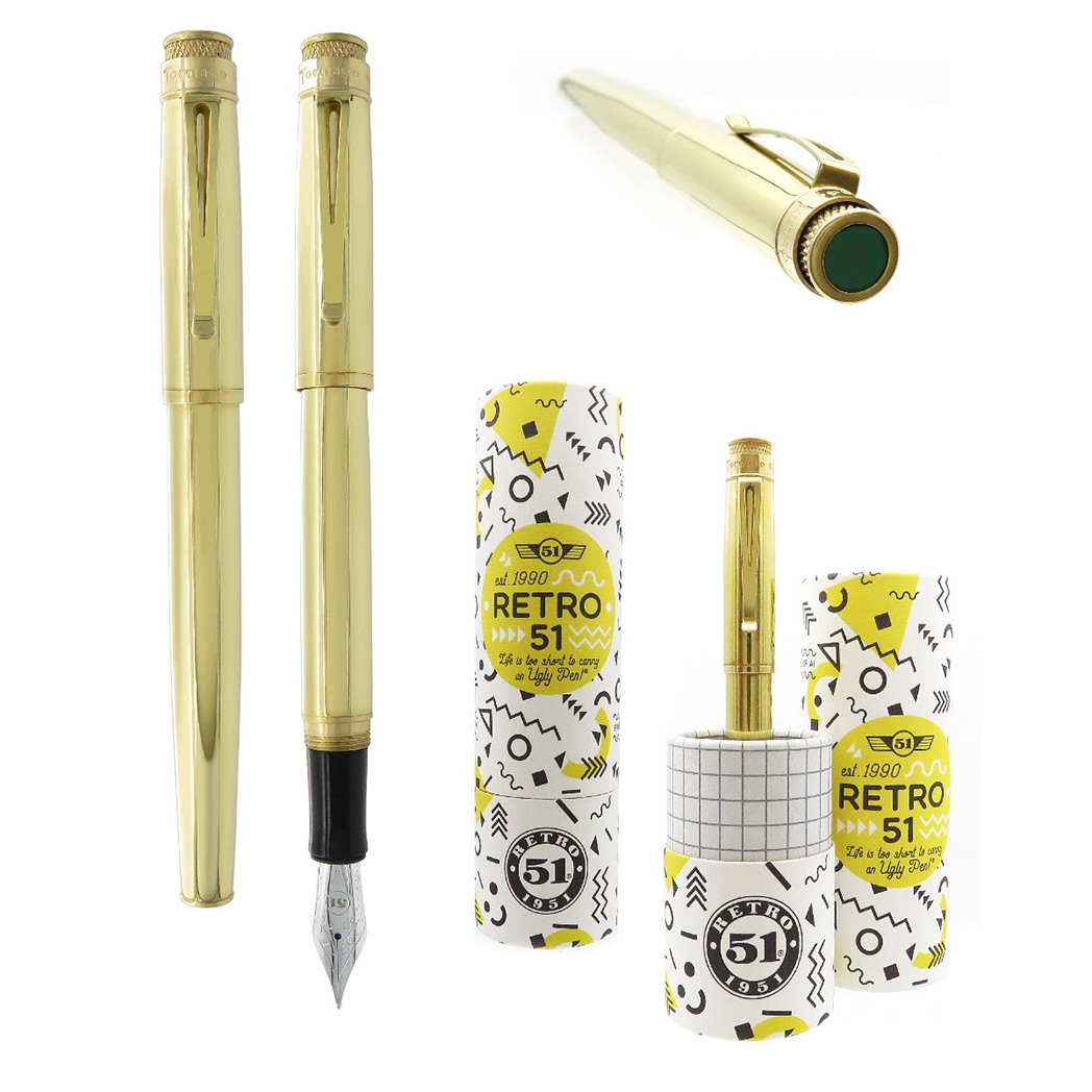 Retro 51 Tornado Fountain Pen - Raw Brass-Pen Boutique Ltd