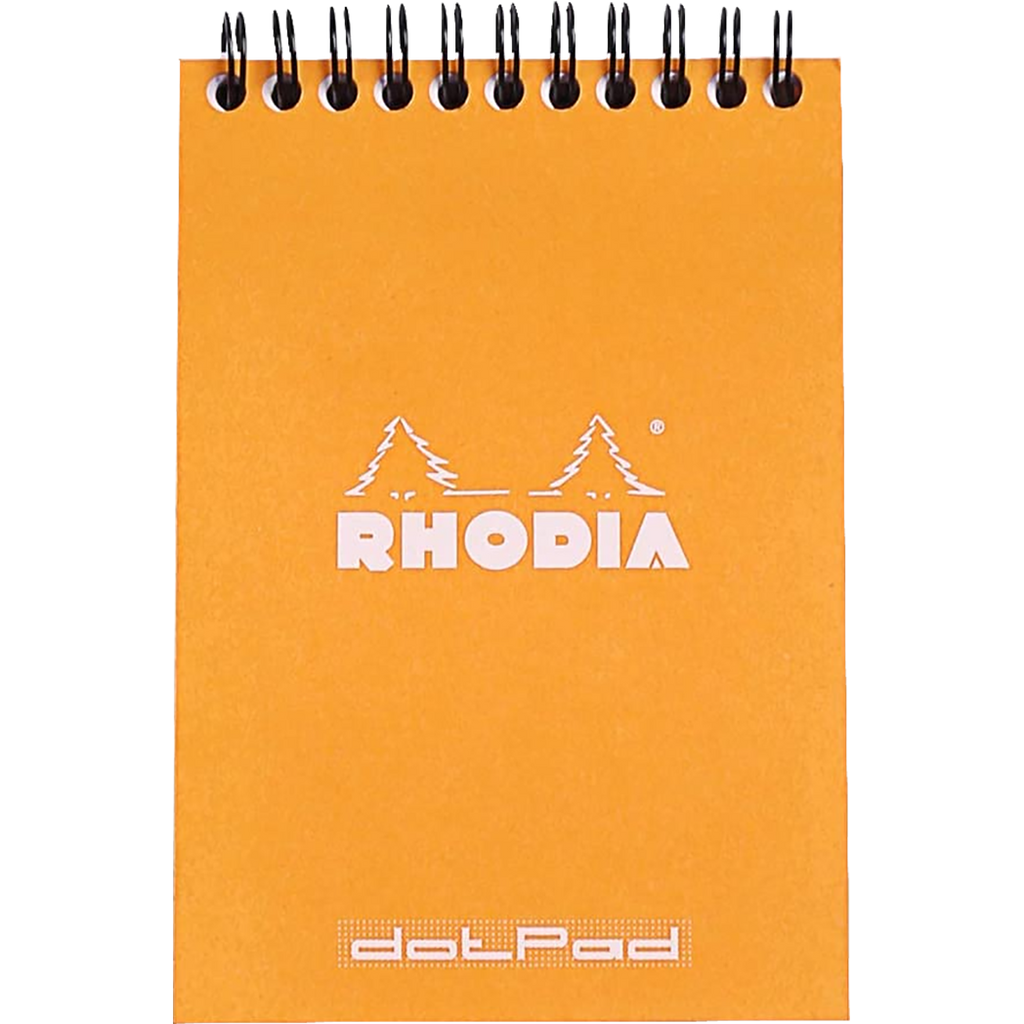 Rhodia A6 Wirebound Dot Orange Notepad 4 x 6-Pen Boutique Ltd