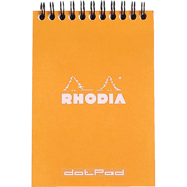 Rhodia A6 Wirebound Dot Orange Notepad 4 x 6-Pen Boutique Ltd