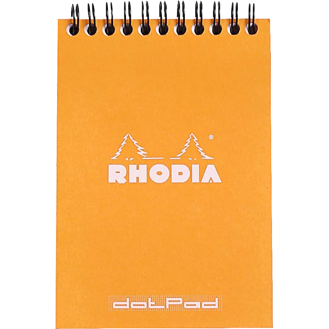 Rhodia A6 Wirebound Dot Orange Notepad 4 x 6-Pen Boutique Ltd