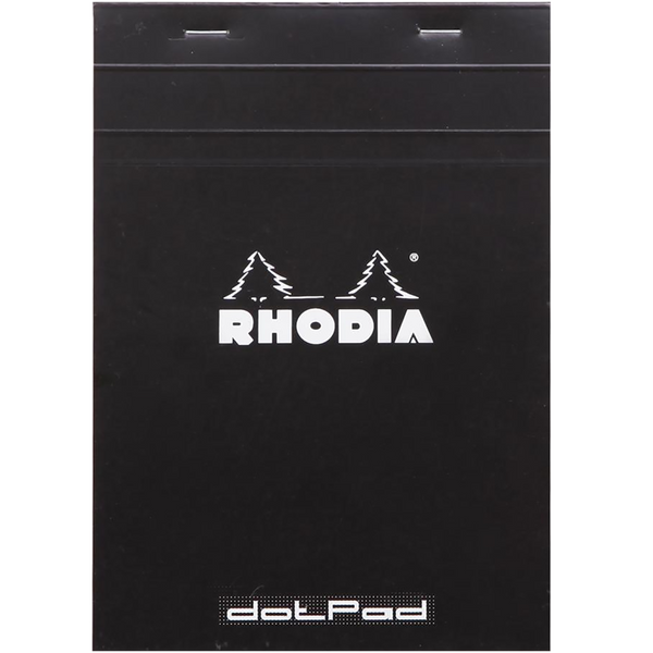 Rhodia Black Stapled 3-3/8x4-3/4 Dot Pads-Pen Boutique Ltd