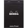 Rhodia Black Stapled 3-3/8x4-3/4 Dot Pads-Pen Boutique Ltd