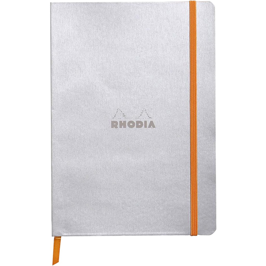 Rhodia Rhodiarama Notebook Silver Dot Grid A5 size - 6x8.25"-Pen Boutique Ltd