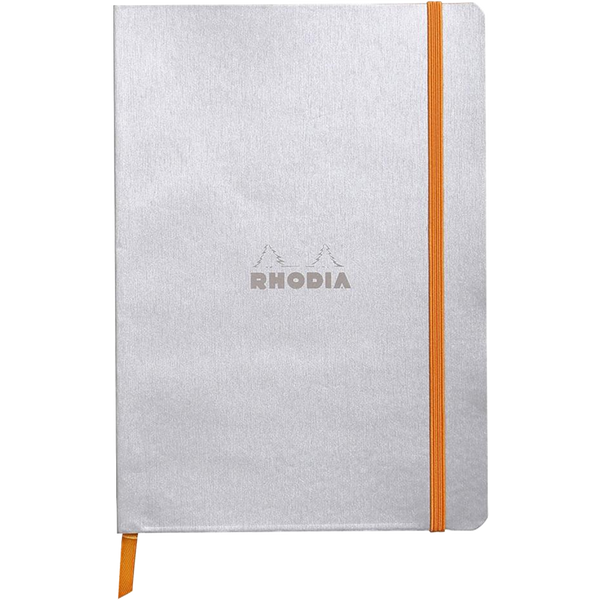 Rhodia Rhodiarama Notebook Silver Dot Grid A5 size - 6x8.25"-Pen Boutique Ltd