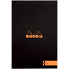 Rhodia Soft Cover Stapled Notepad Black The "R" 8 - Pen Boutique Ltd