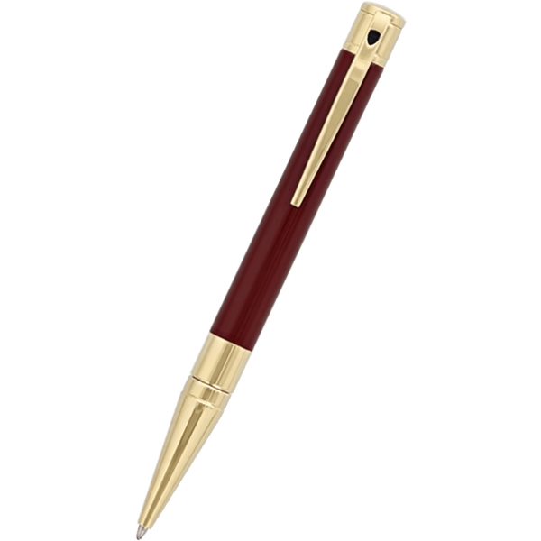 S T Dupont D-Initial Ballpoint Pen - Burgundy - Gold Trim-Pen Boutique Ltd