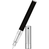 S T Dupont D-Initial Fountain Pen - Chrome Trim - Noir-Pen Boutique Ltd