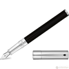 S T Dupont D-Initial Fountain Pen - Chrome Trim - Noir-Pen Boutique Ltd