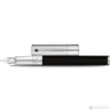 S T Dupont D-Initial Fountain Pen - Chrome Trim - Noir-Pen Boutique Ltd