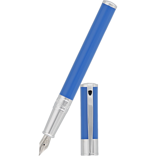 S T Dupont D-Initial Fountain Pen - Electric Blue-Pen Boutique Ltd