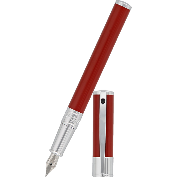 S T Dupont D-Initial Fountain Pen - Scarlet Red-Pen Boutique Ltd