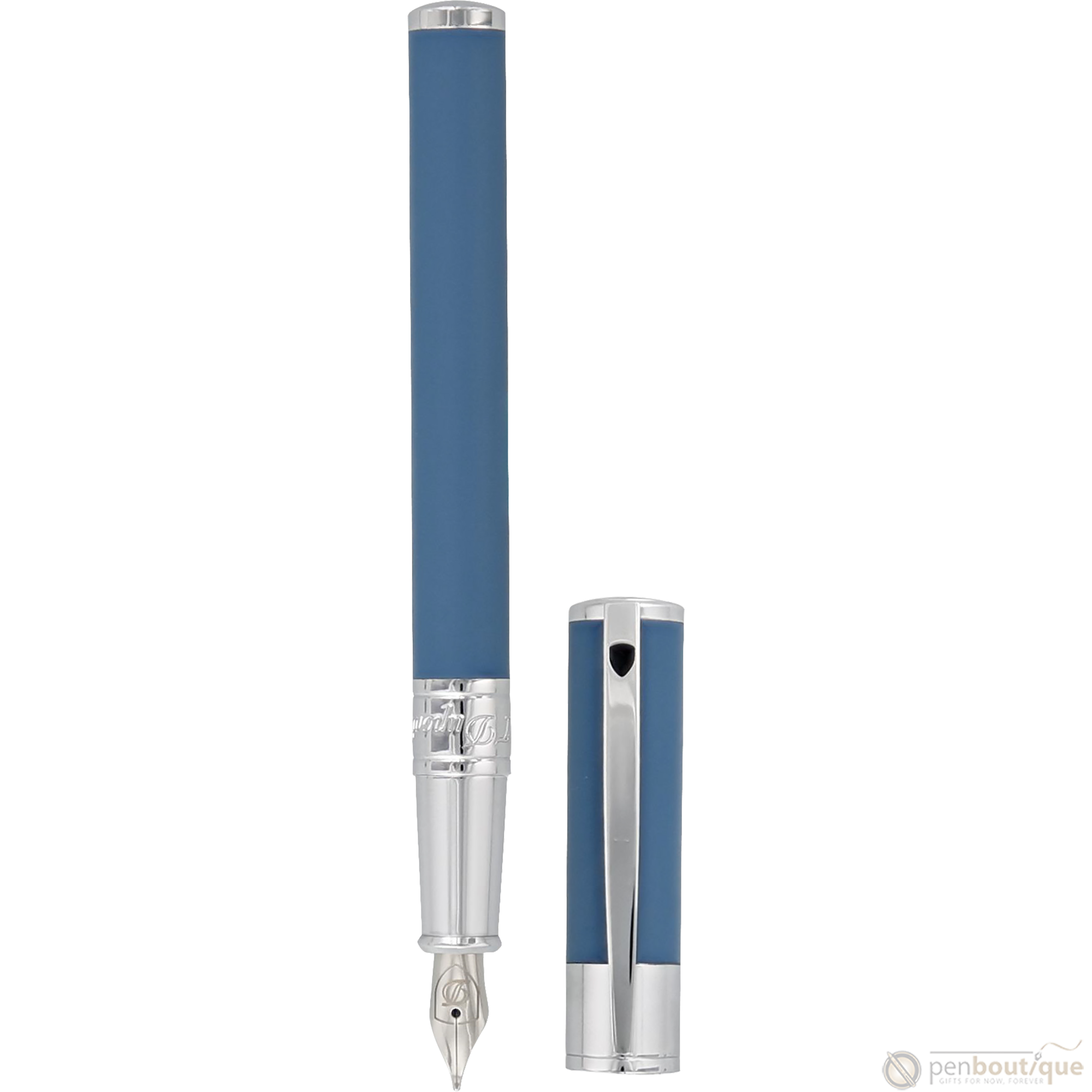 S T Dupont D-Initial Fountain Pen - Shark Blue-Pen Boutique Ltd