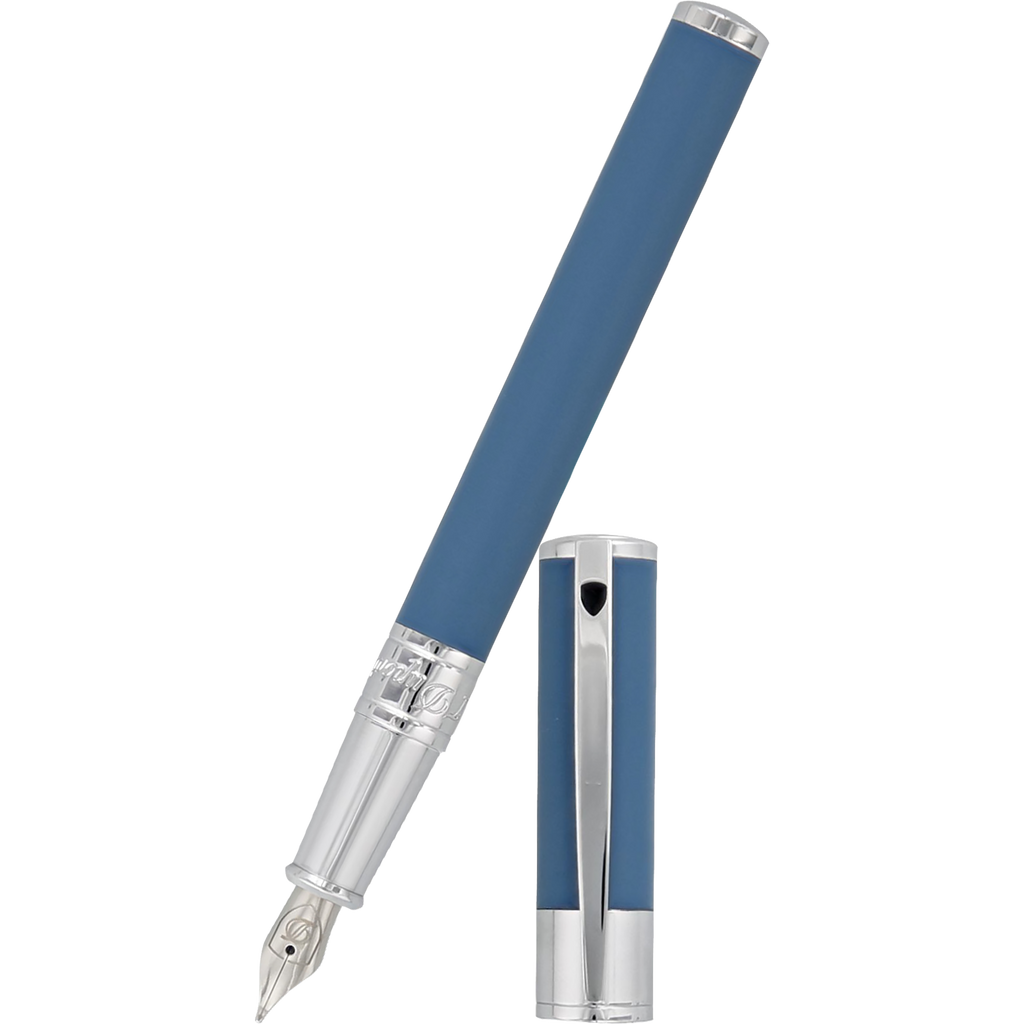 S T Dupont D-Initial Fountain Pen - Shark Blue-Pen Boutique Ltd