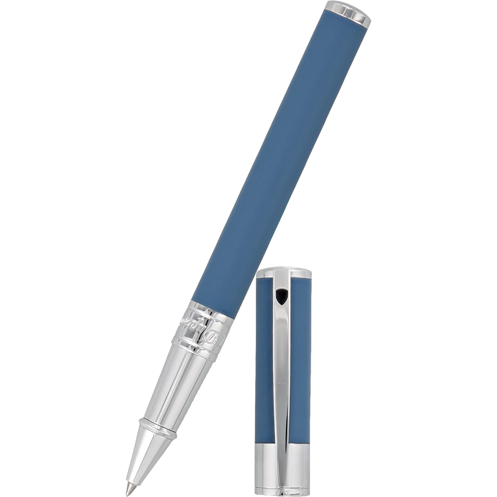 S T Dupont D-Initial Rollerball Pen - Shark Blue-Pen Boutique Ltd