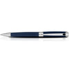 S T Dupont Line D Ballpoint Pen - Guilloche Blue-The Pen Boutique