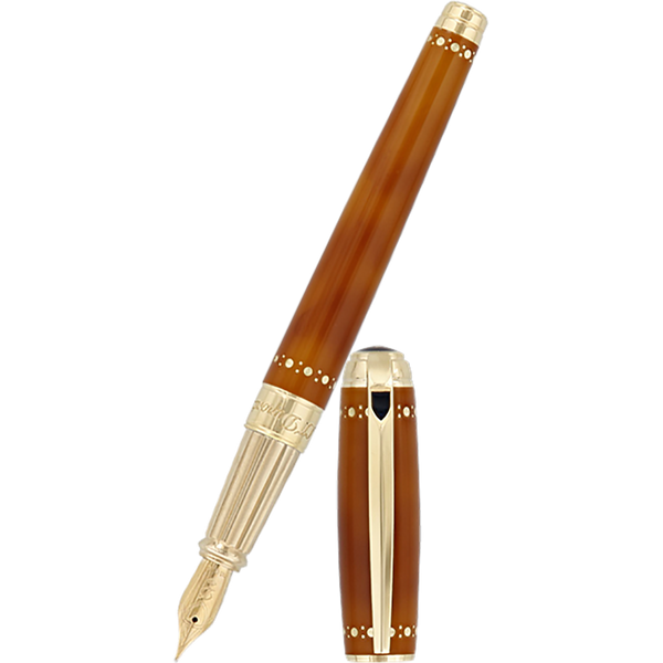 S T Dupont Line D Fountain Pen - Derby - Yellow Gold Trim-Pen Boutique Ltd