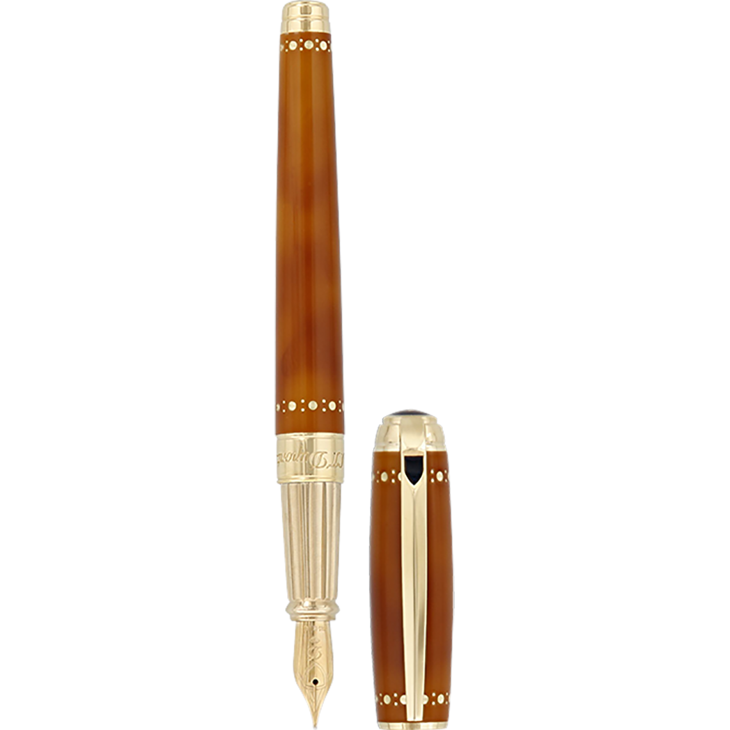 S T Dupont Line D Fountain Pen - Derby - Yellow Gold Trim-Pen Boutique Ltd