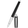 S T Dupont Line D Fountain Pen - Palladium - Black-Pen Boutique Ltd
