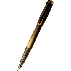 S T Dupont Line D Fountain Pen - Sunburst Black - Yellow Gold Trim (USA Exclusive Edition)-Pen Boutique Ltd