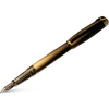 S T Dupont Line D Fountain Pen - Sunburst Black - Yellow Gold Trim (USA Exclusive Edition)-Pen Boutique Ltd