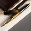 S T Dupont Line D Fountain Pen - Sunburst Black - Yellow Gold Trim (USA Exclusive Edition)-Pen Boutique Ltd