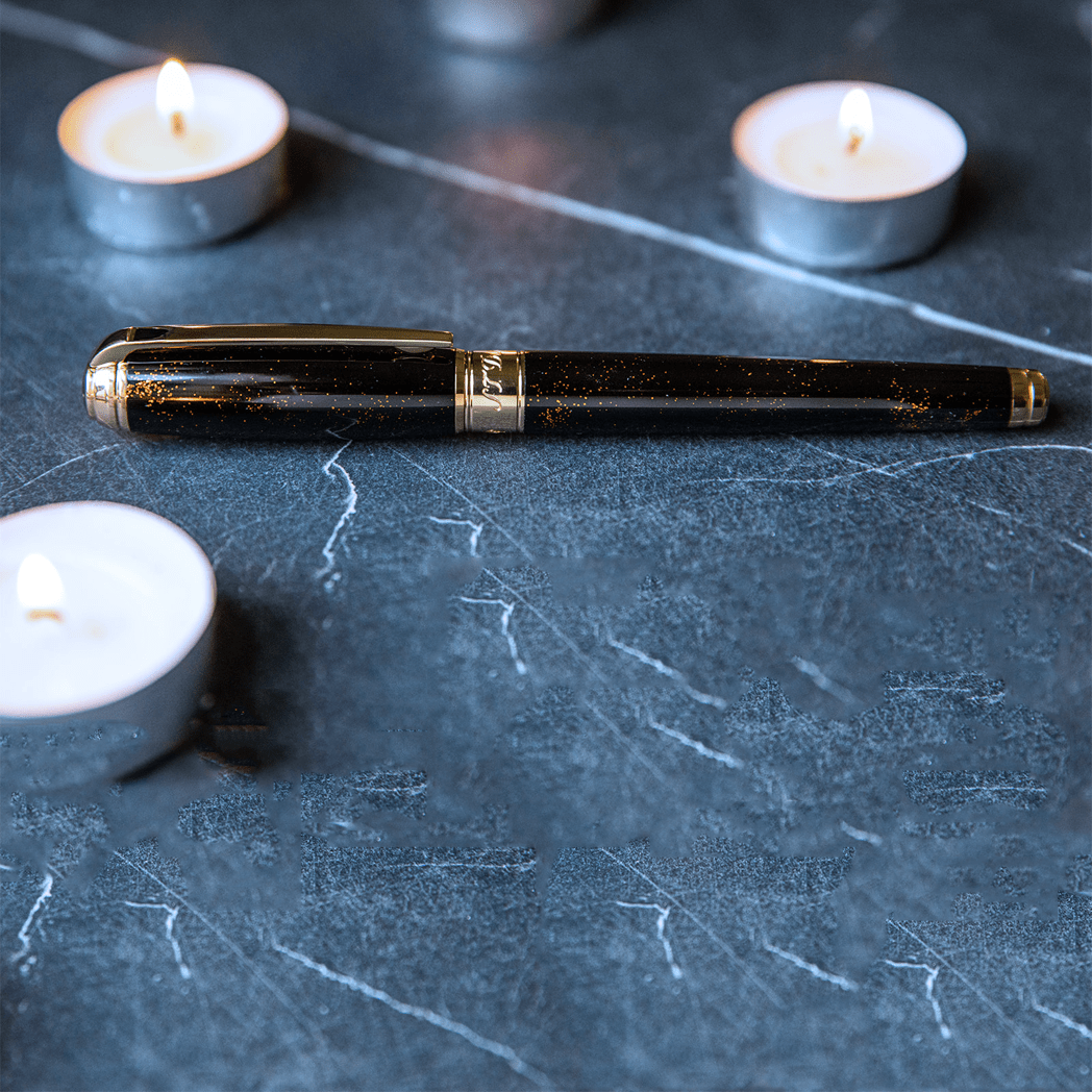 S T Dupont Line D Fountain Pen - Gold Dust - Large (US Exclusive Edition)-Pen Boutique Ltd