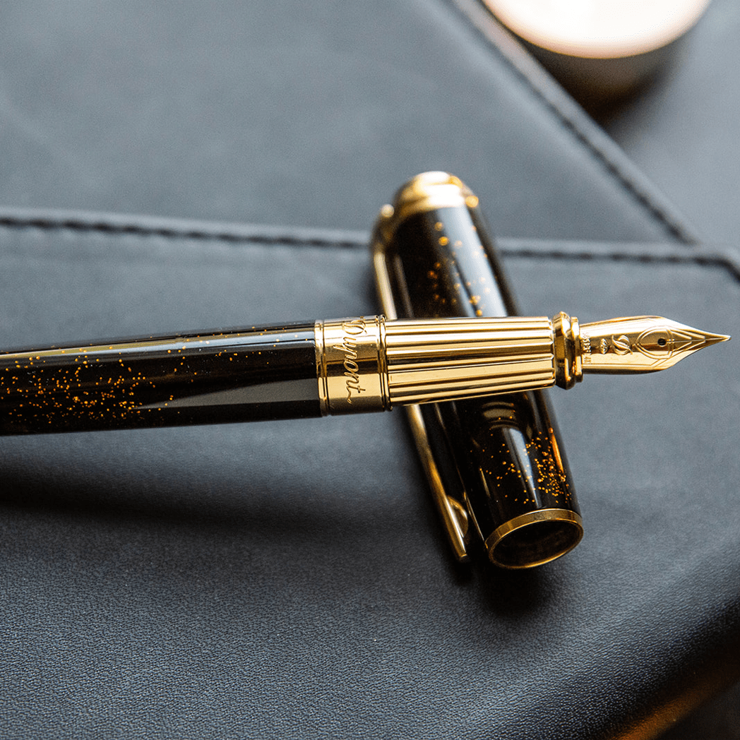 S T Dupont Line D Fountain Pen - Gold Dust - Large (US Exclusive Edition)-Pen Boutique Ltd