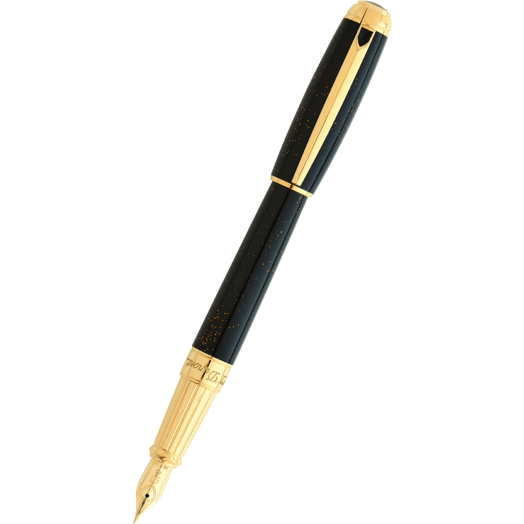 S T Dupont Line D Fountain Pen - Gold Dust - Large (US Exclusive Edition)-Pen Boutique Ltd