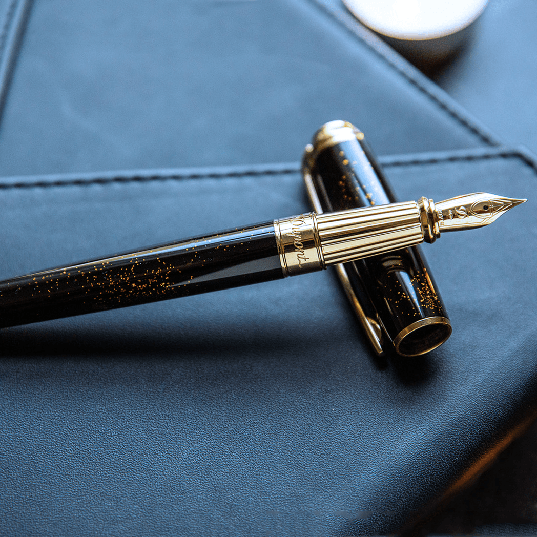 S T Dupont Line D Fountain Pen - Gold Dust - Large (US Exclusive Edition)-Pen Boutique Ltd