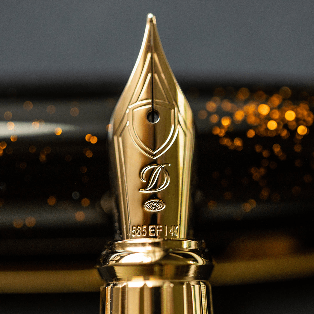 S T Dupont Line D Fountain Pen - Gold Dust - Large (US Exclusive Edition)-Pen Boutique Ltd