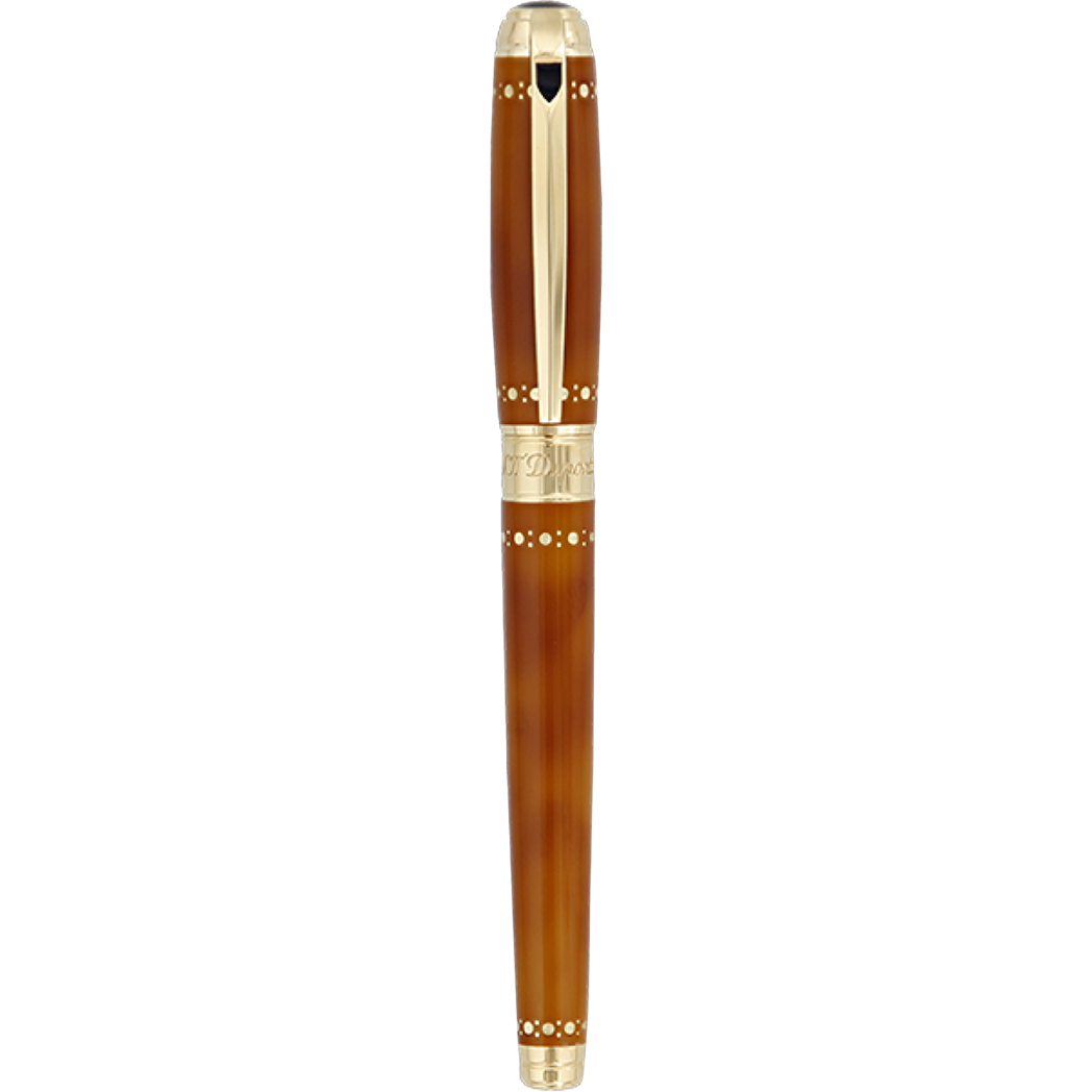 S T Dupont Line D Fountain Pen - Derby - Yellow Gold Trim-Pen Boutique Ltd