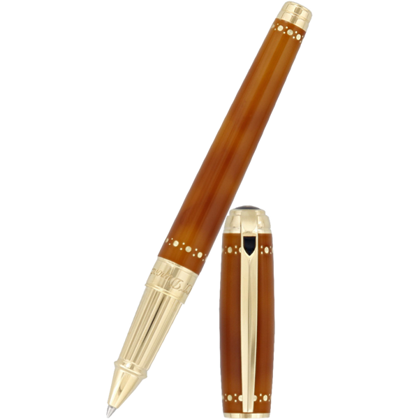 S T Dupont Line D Rollerball Pen - Derby - Yellow Gold Trim-Pen Boutique Ltd