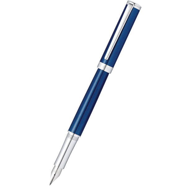 Sheaffer Intensity Fountain Pen - Engraved Translucent Blue Lacquer - Medium-Pen Boutique Ltd