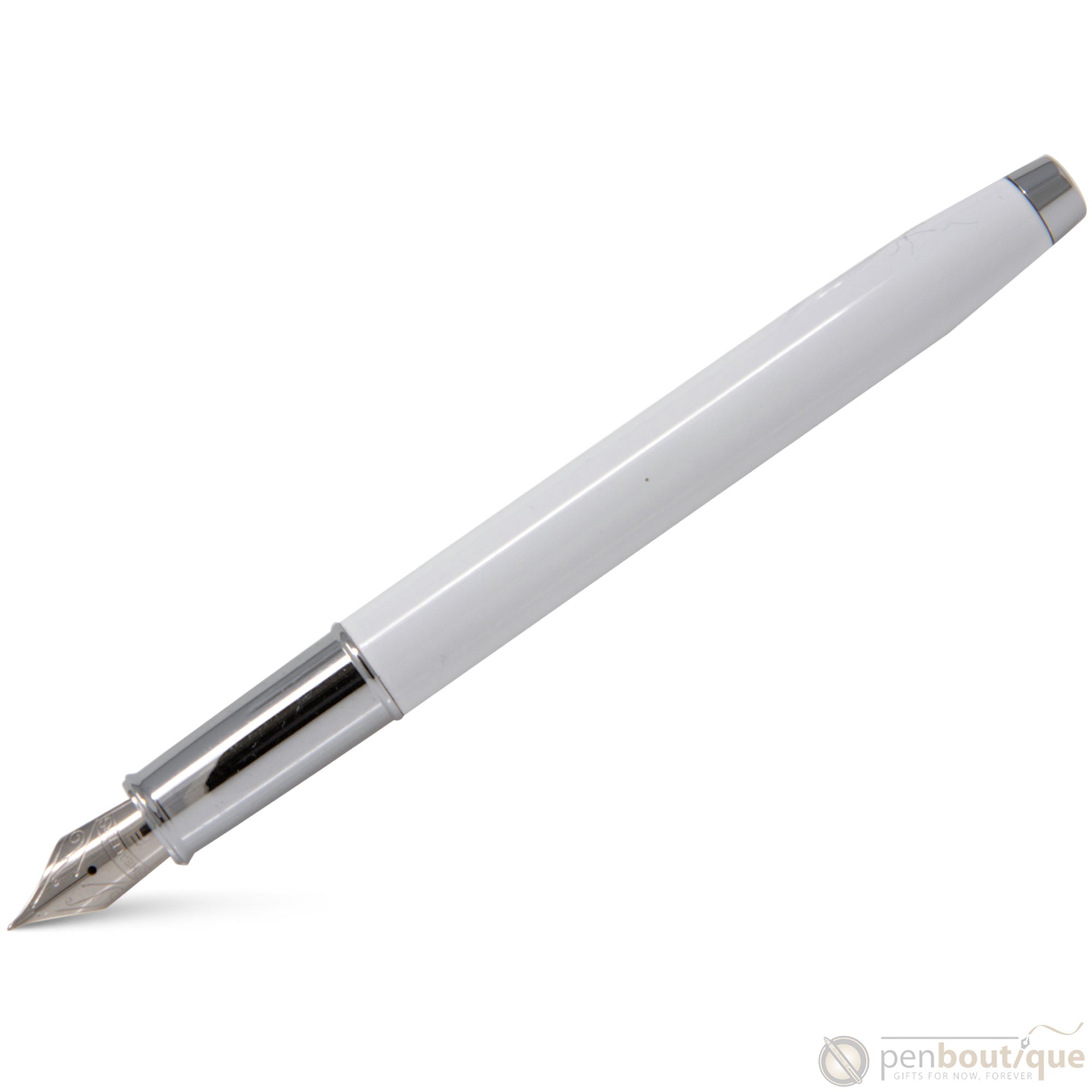 Sheaffer 100 Fountain Pen - White - Chrome Trim-Pen Boutique Ltd