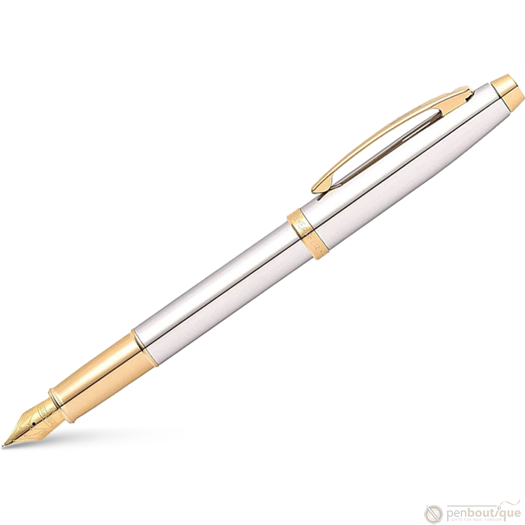 Sheaffer 100 Fountain Pen - Chrome with Gold