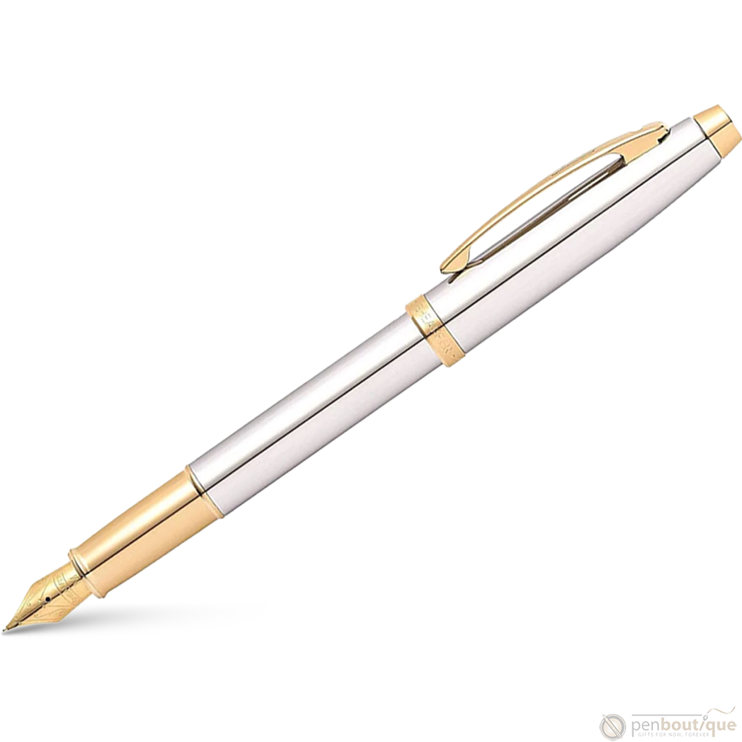 Sheaffer 100 Fountain Pen - Chrome w/ Gold