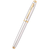 Sheaffer 100 Fountain Pen - Chrome w/Gold Tone - Stainless Steel Medium Nib-Pen Boutique Ltd