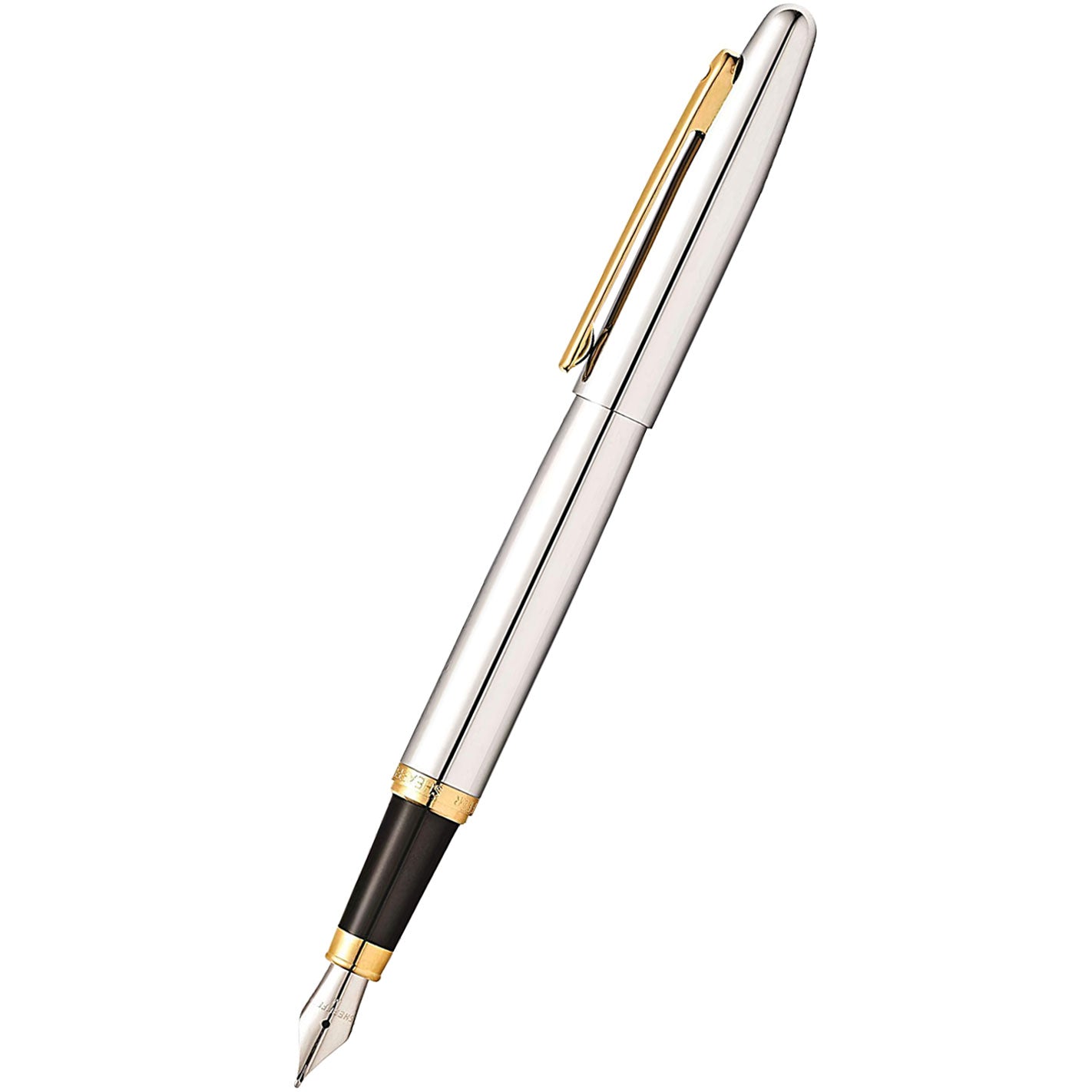 Sheaffer Fountain Pen - VFM - Chrome - Gold Trim-Pen Boutique Ltd