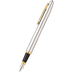 Sheaffer Fountain Pen - VFM - Chrome - Gold Trim-Pen Boutique Ltd