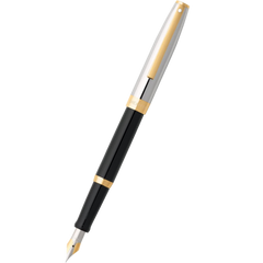 Sheaffer Sagaris Fountain Pen - Chrome Trim - Black-Pen Boutique Ltd