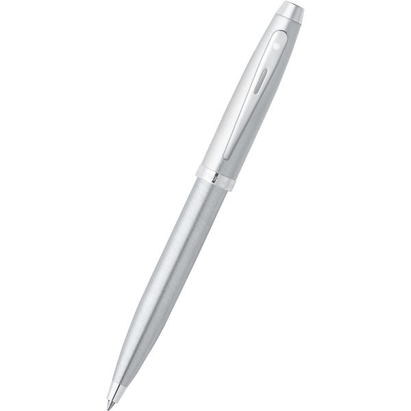 Sheaffer 100 Ballpoint Pen - Brushed Chrome - Chrome Trim-Pen Boutique Ltd