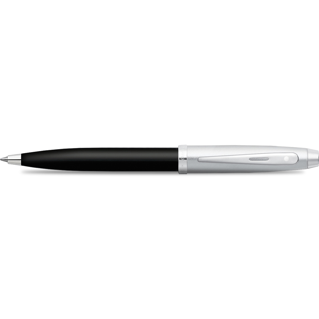 Sheaffer 100 Ballpoint Pen - Black - Chrome Trim-Pen Boutique Ltd