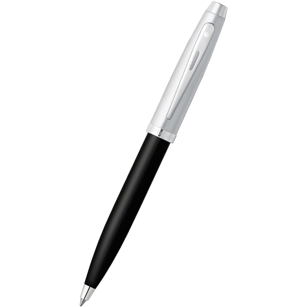 Sheaffer 100 Ballpoint Pen - Black - Chrome Trim-Pen Boutique Ltd