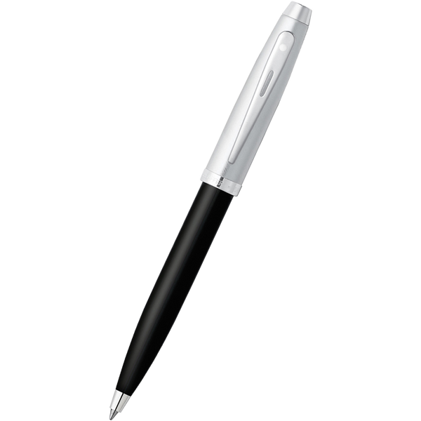 Sheaffer 100 Ballpoint Pen - Black - Chrome Trim-Pen Boutique Ltd
