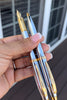 SHEAFFER 100 CHROME WITH GOLD TRIMS SET FOUNTAIN PEN M + BALLPOINT-Pen Boutique Ltd