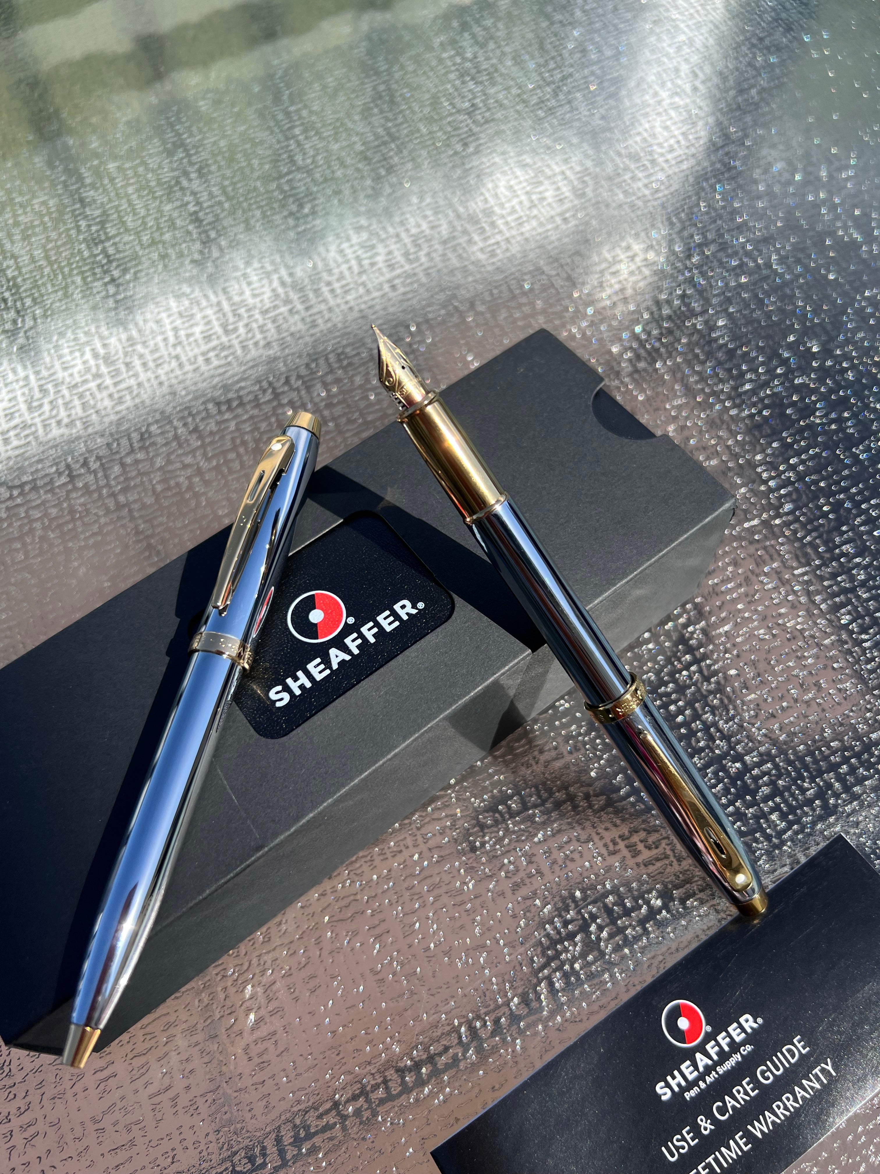 Sheaffer 100 Black and Gold Fountain Pen