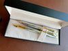 SHEAFFER 100 CHROME WITH GOLD TRIMS SET FOUNTAIN PEN M + BALLPOINT-Pen Boutique Ltd