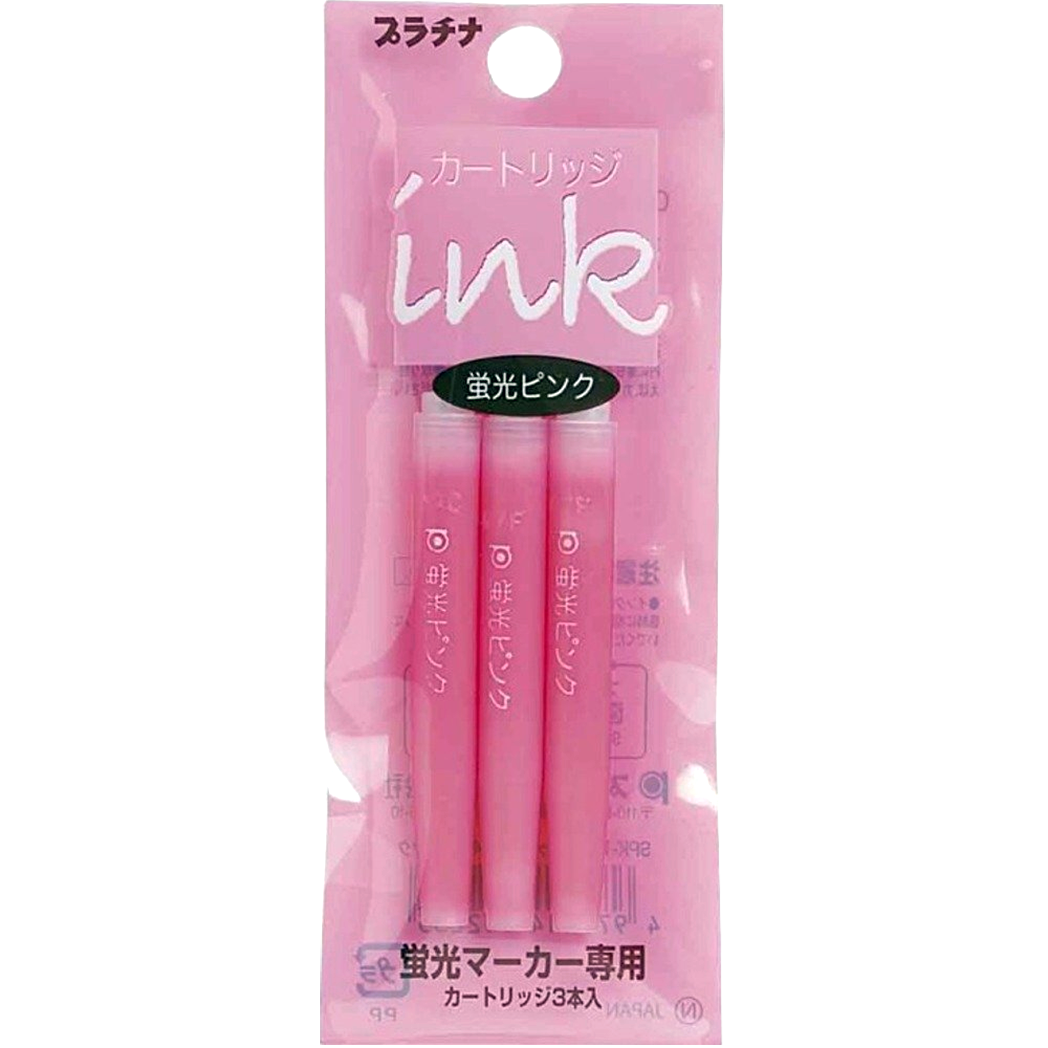 Platinum Preppy Highlighter Pink Ink Cartridge 3/pack-Pen Boutique Ltd