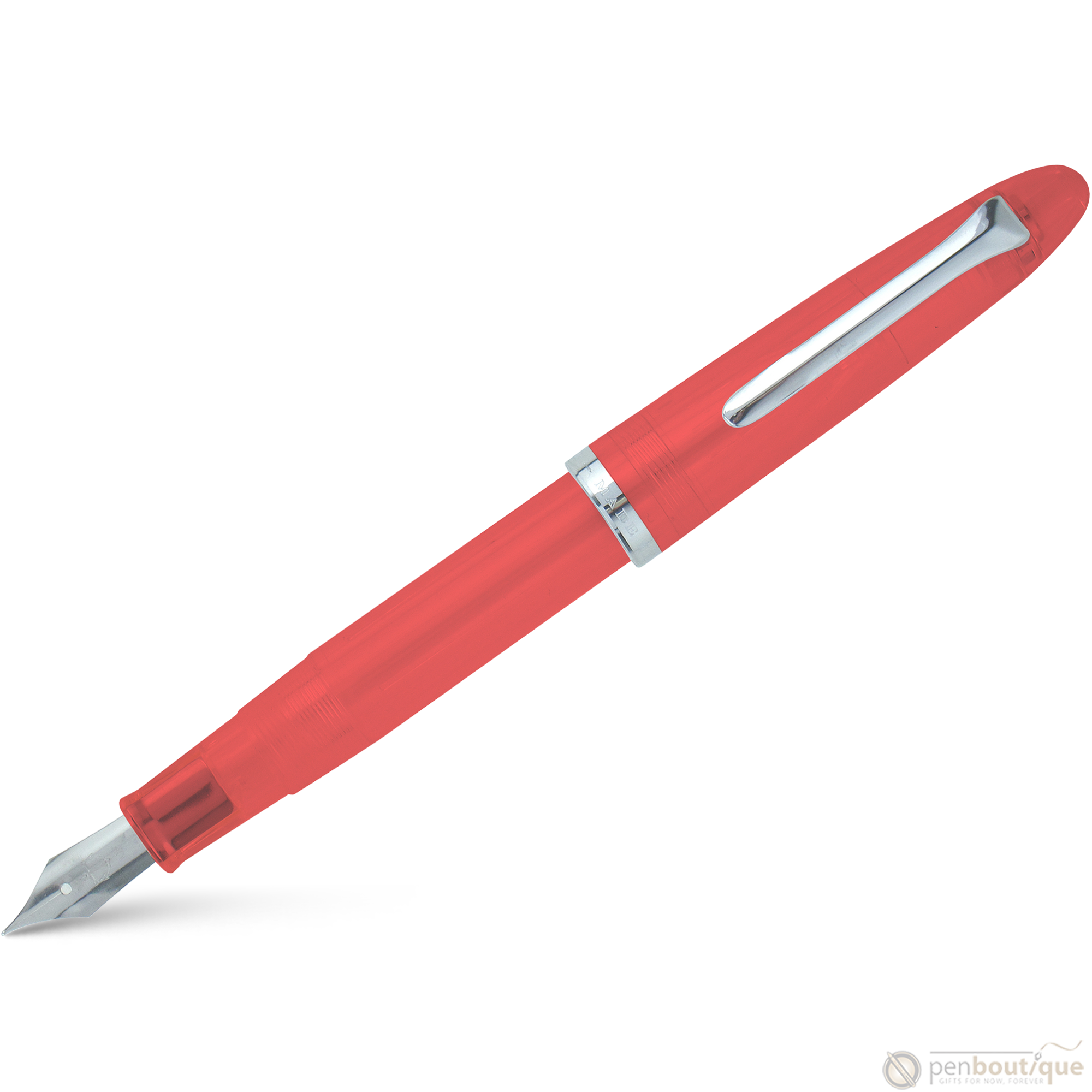 Sailor Compass 1911 Steel Fountain Pen Set - Transparent Red-Pen Boutique Ltd